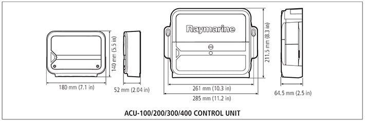 Autopilotpakker Seilbåt RAYMARINE EV200 pilot komplett P70s ACU200 og El lineær drivenhet T70158